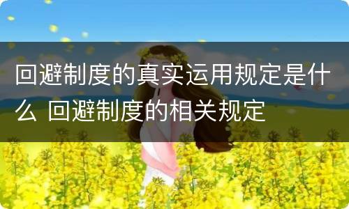 回避制度的真实运用规定是什么 回避制度的相关规定