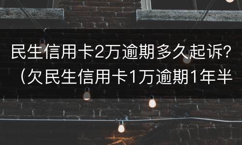 民生信用卡2万逾期多久起诉？（欠民生信用卡1万逾期1年半要起诉我）