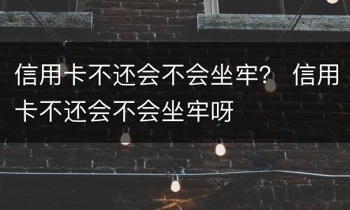 信用卡不还会不会坐牢？ 信用卡不还会不会坐牢呀