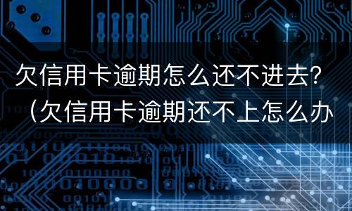 欠信用卡逾期怎么还不进去？（欠信用卡逾期还不上怎么办）