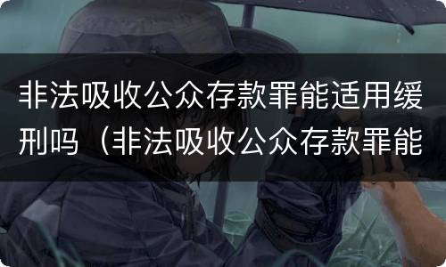 非法吸收公众存款罪能适用缓刑吗（非法吸收公众存款罪能适用缓刑吗判几年）