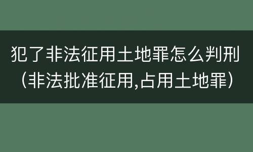 犯了非法征用土地罪怎么判刑（非法批准征用,占用土地罪）