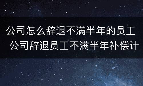 公司怎么辞退不满半年的员工 公司辞退员工不满半年补偿计算