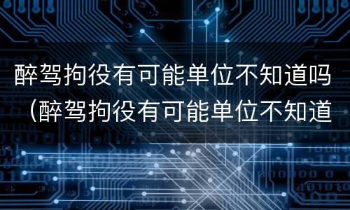 醉驾拘役有可能单位不知道吗（醉驾拘役有可能单位不知道吗怎么处理）