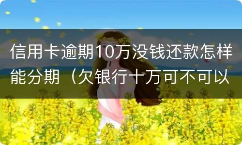 信用卡逾期10万没钱还款怎样能分期（欠银行十万可不可以申请分期）