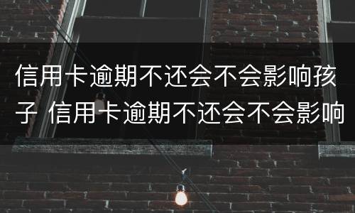 信用卡逾期不还会不会影响孩子 信用卡逾期不还会不会影响孩子政审