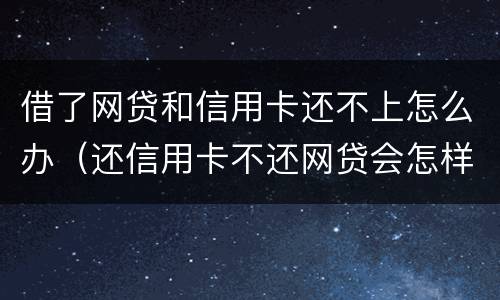 借了网贷和信用卡还不上怎么办（还信用卡不还网贷会怎样）