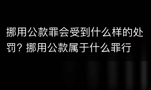 挪用公款罪会受到什么样的处罚? 挪用公款属于什么罪行