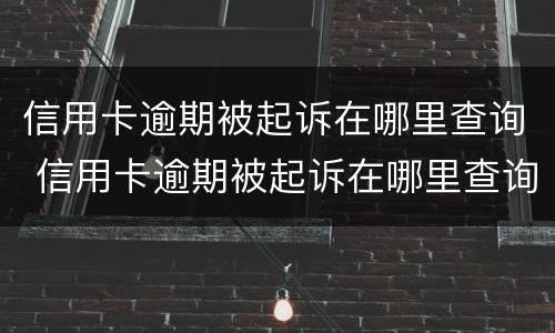 信用卡逾期被起诉在哪里查询 信用卡逾期被起诉在哪里查询结果