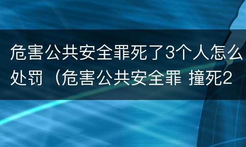 危害公共安全罪死了3个人怎么处罚（危害公共安全罪 撞死2人）