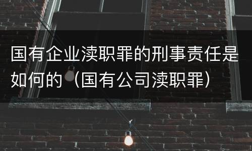 国有企业渎职罪的刑事责任是如何的（国有公司渎职罪）