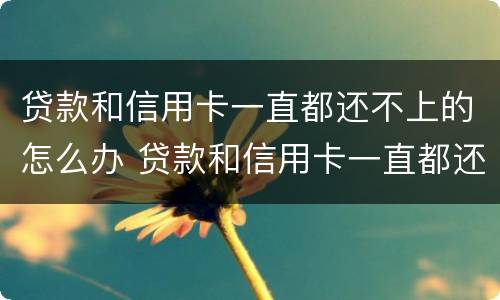 贷款和信用卡一直都还不上的怎么办 贷款和信用卡一直都还不上的怎么办呢