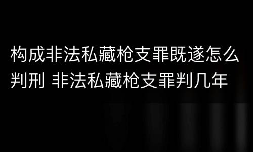 构成非法私藏枪支罪既遂怎么判刑 非法私藏枪支罪判几年