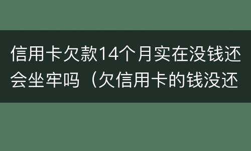 信用卡欠款14个月实在没钱还会坐牢吗（欠信用卡的钱没还会不会坐牢）
