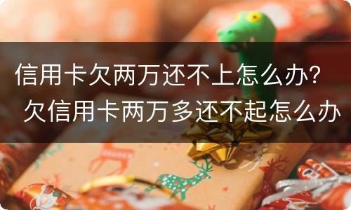 信用卡欠两万还不上怎么办？ 欠信用卡两万多还不起怎么办