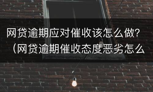 网贷逾期应对催收该怎么做？（网贷逾期催收态度恶劣怎么办）