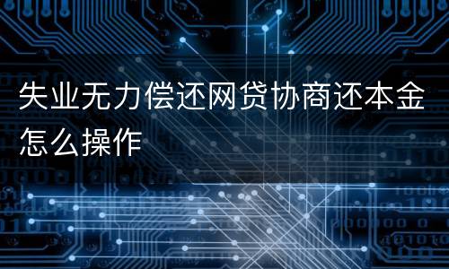 失业无力偿还网贷协商还本金怎么操作