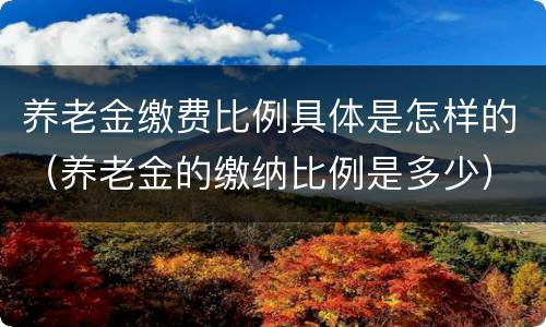 养老金缴费比例具体是怎样的（养老金的缴纳比例是多少）