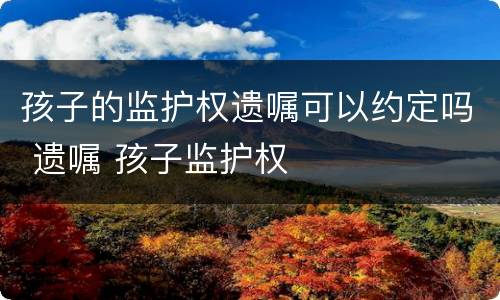 孩子的监护权遗嘱可以约定吗 遗嘱 孩子监护权
