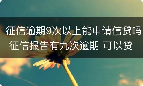 征信逾期9次以上能申请信贷吗 征信报告有九次逾期 可以贷款吗