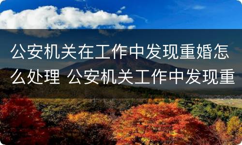 公安机关在工作中发现重婚怎么处理 公安机关工作中发现重婚罪