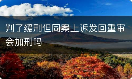 判了缓刑但同案上诉发回重审会加刑吗