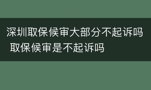 深圳取保候审大部分不起诉吗 取保候审是不起诉吗