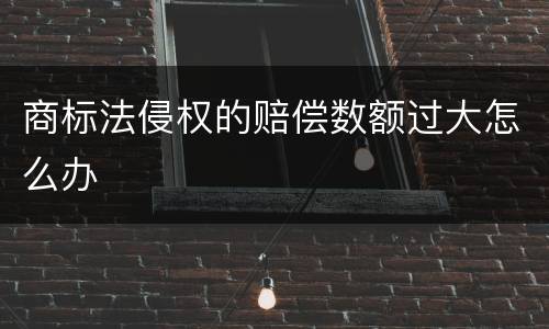 商标法侵权的赔偿数额过大怎么办