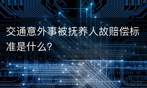 交通意外事被抚养人故赔偿标准是什么？