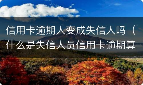 信用卡逾期人变成失信人吗（什么是失信人员信用卡逾期算是失信人吗）