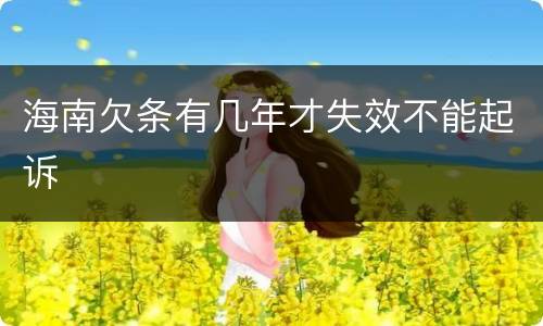 海南欠条有几年才失效不能起诉