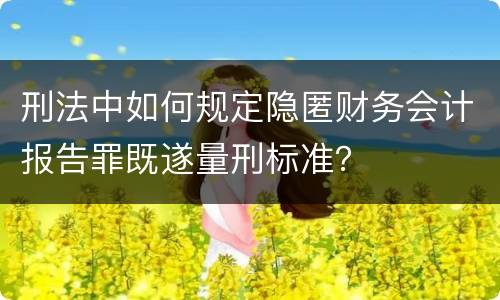刑法中如何规定隐匿财务会计报告罪既遂量刑标准？
