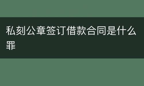 私刻公章签订借款合同是什么罪