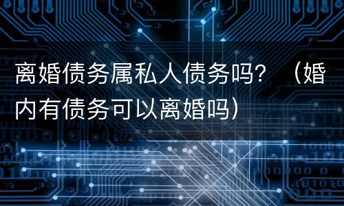离婚债务属私人债务吗？（婚内有债务可以离婚吗）