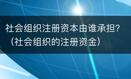 社会组织注册资本由谁承担？（社会组织的注册资金）