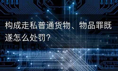 构成走私普通货物、物品罪既遂怎么处罚?