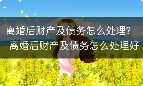 离婚后财产及债务怎么处理？ 离婚后财产及债务怎么处理好