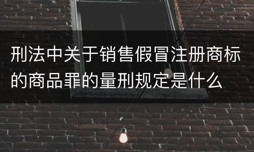 刑法中关于销售假冒注册商标的商品罪的量刑规定是什么