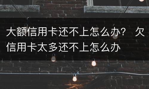 大额信用卡还不上怎么办？ 欠信用卡太多还不上怎么办