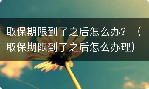 取保期限到了之后怎么办？（取保期限到了之后怎么办理）