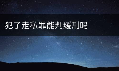 犯了走私罪能判缓刑吗