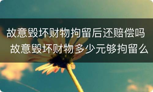 故意毁坏财物拘留后还赔偿吗 故意毁坏财物多少元够拘留么
