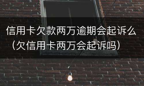 信用卡欠款两万逾期会起诉么（欠信用卡两万会起诉吗）
