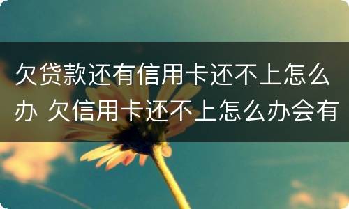 欠贷款还有信用卡还不上怎么办 欠信用卡还不上怎么办会有哪些后果