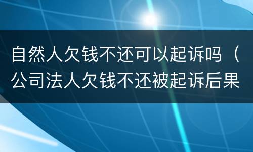 自然人欠钱不还可以起诉吗（公司法人欠钱不还被起诉后果）