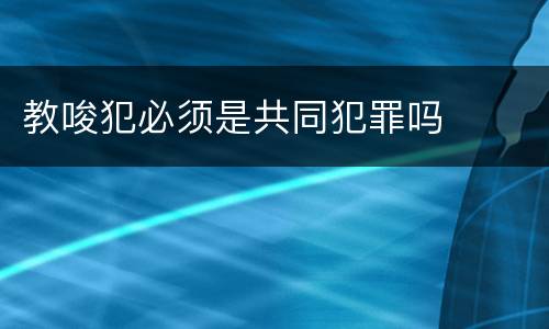 教唆犯必须是共同犯罪吗