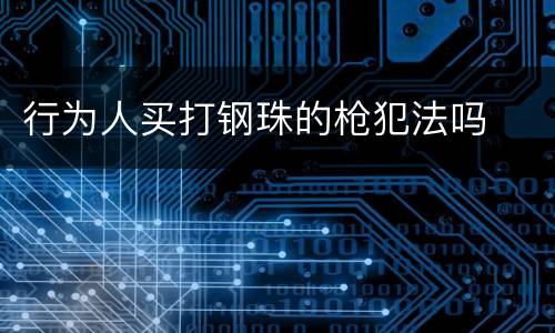 行为人买打钢珠的枪犯法吗