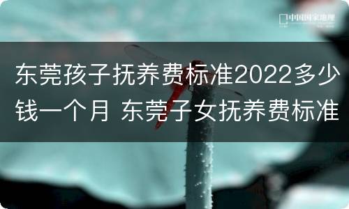 东莞孩子抚养费标准2022多少钱一个月 东莞子女抚养费标准