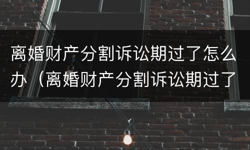 离婚财产分割诉讼期过了怎么办（离婚财产分割诉讼期过了怎么办呢）