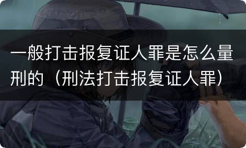 一般打击报复证人罪是怎么量刑的（刑法打击报复证人罪）